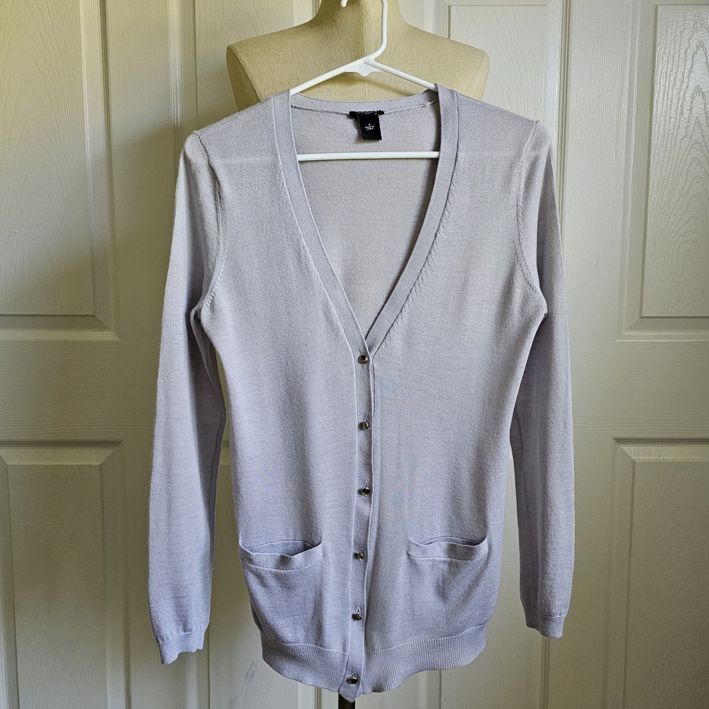 Ann Taylor Soft Gray Cardigan Sweater